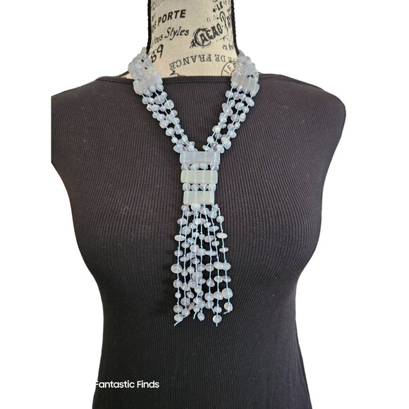 Blue Chalcedony Gemstone Statement Showroom Quality Necklace 21"‎ 116.76 grams - Picture 1 of 6